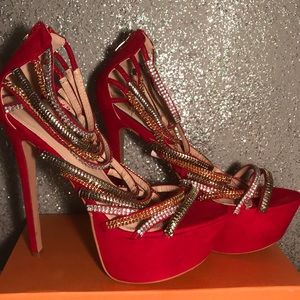 Red chained platforms.